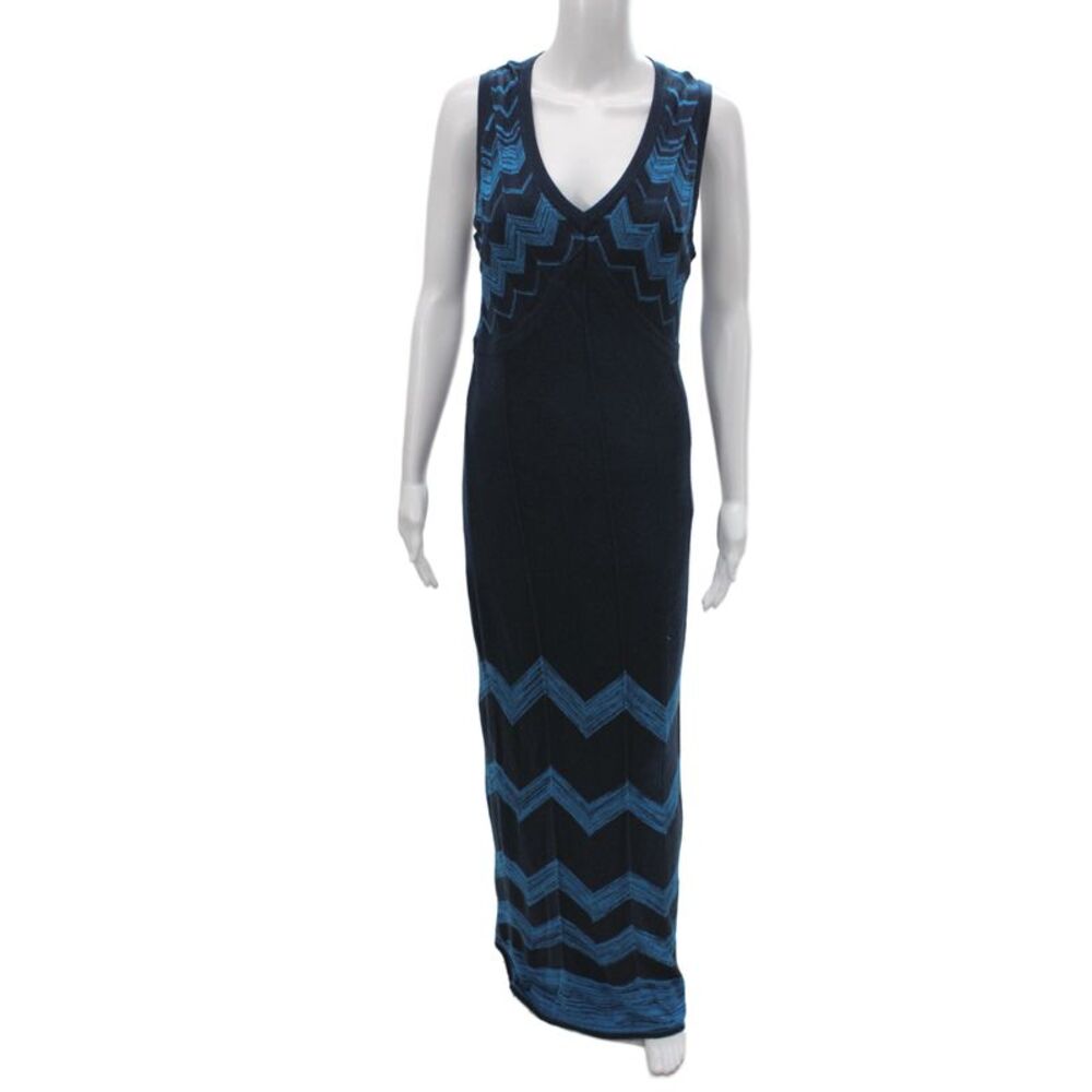 Missoni For Target Women Maxi Dress Black Chevron V-Neck Sleeveless Size M